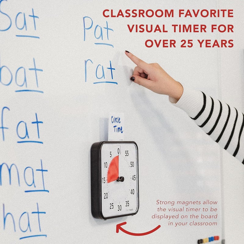 Time Timer 8 inch Visual Timer - 60 Minute Desk Countdown Clock with Dry Erase Activity Card, Also Magnetic - for Kids Classroom, Homeschooling Study Tool, Task Reminder, Home and Kitchen Timer - Image 3